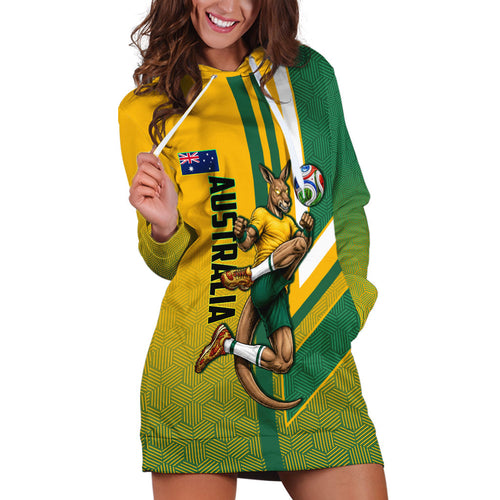 Personalized Australia Soccer Kangaroo Hoodie Dress Australia Flag Athletic Mascot Boxing Kangaroo