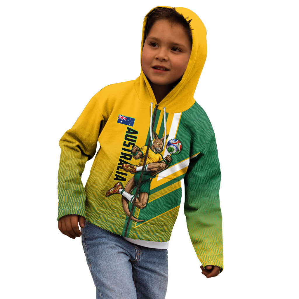 Personalized Australia Soccer Kangaroo Kid Hoodie Australia Flag Athletic Mascot Boxing Kangaroo