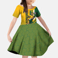 Personalized Australia Soccer Kangaroo Kid Short Sleeve Dress Australia Flag Athletic Mascot Boxing Kangaroo