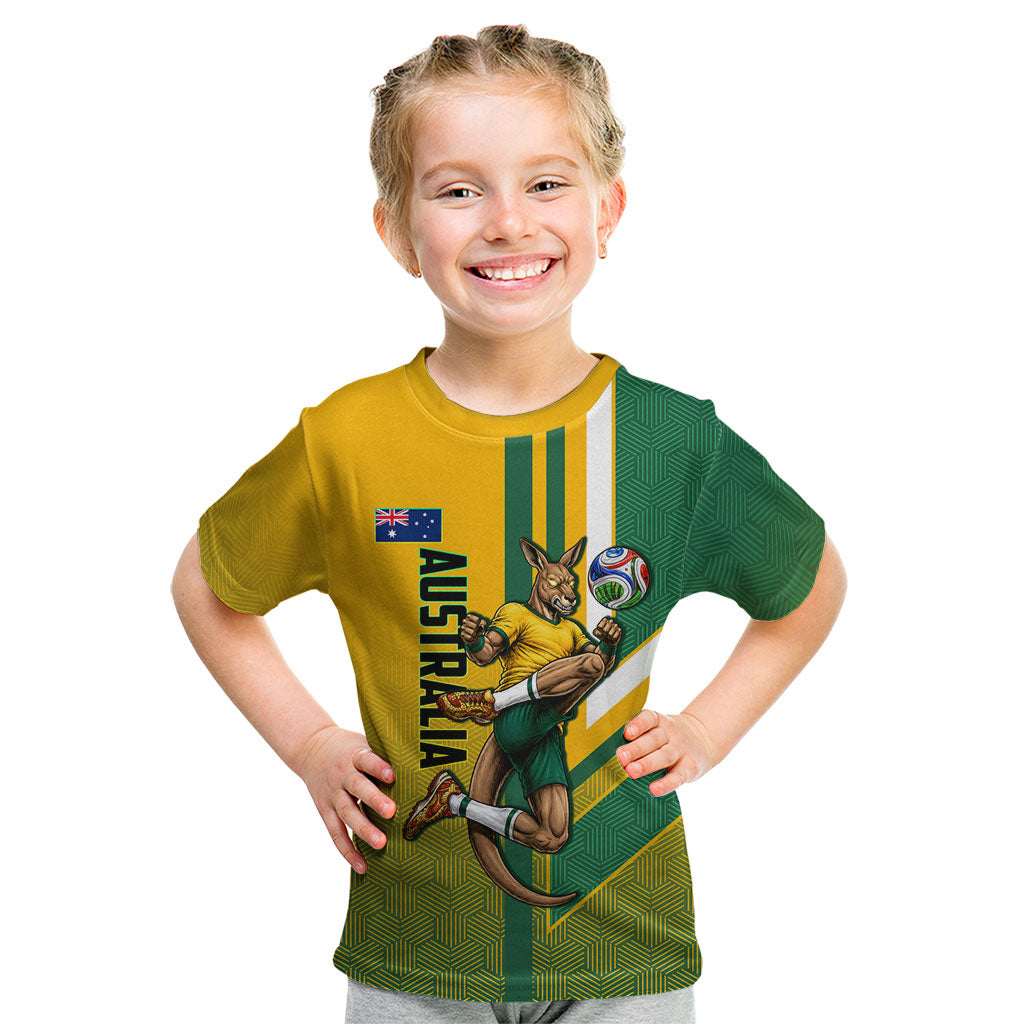Personalized Australia Soccer Kangaroo Kid T Shirt Australia Flag Athletic Mascot Boxing Kangaroo