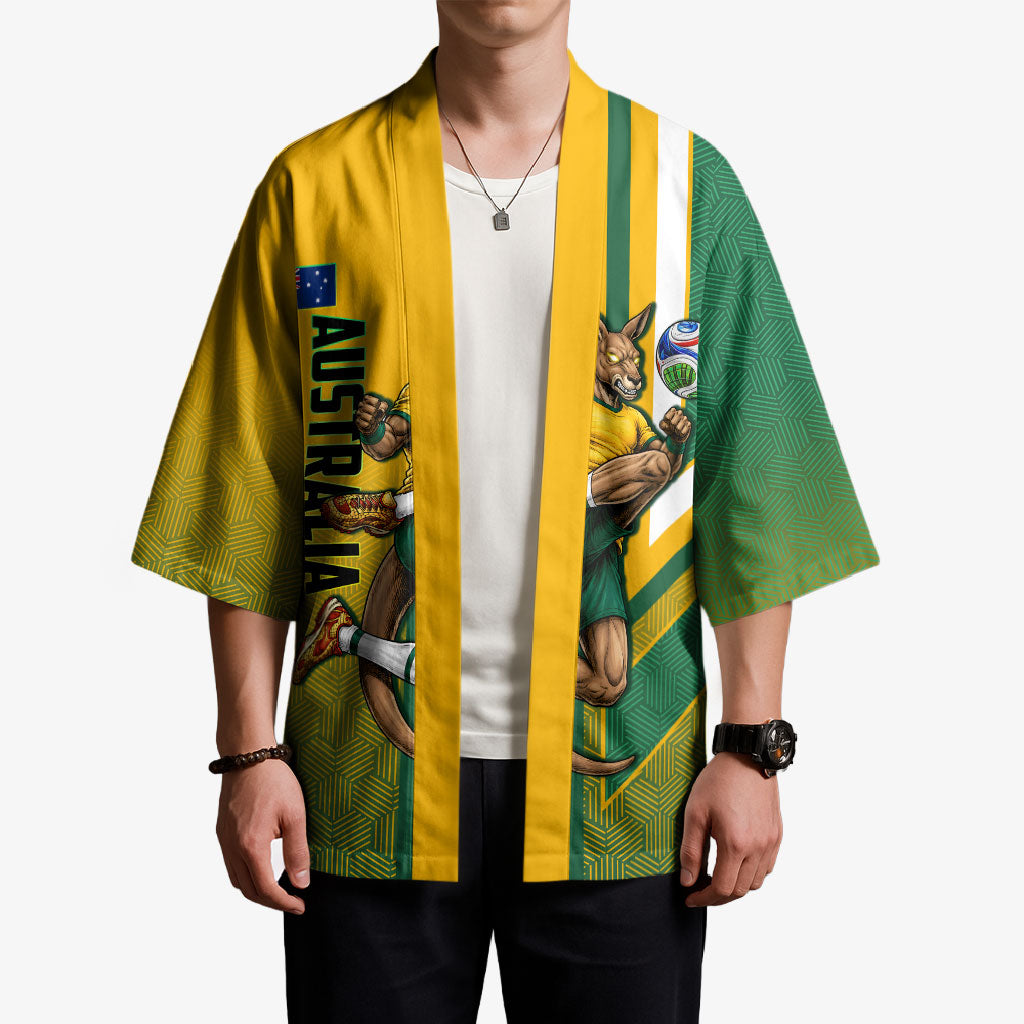 Personalized Australia Soccer Kangaroo Kimono Australia Flag Athletic Mascot Boxing Kangaroo