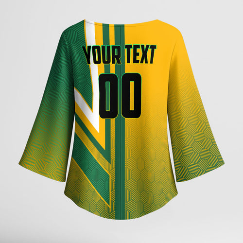 Personalized Australia Soccer Kangaroo Kimono Sleeve Blouse Australia Flag Athletic Mascot Boxing Kangaroo