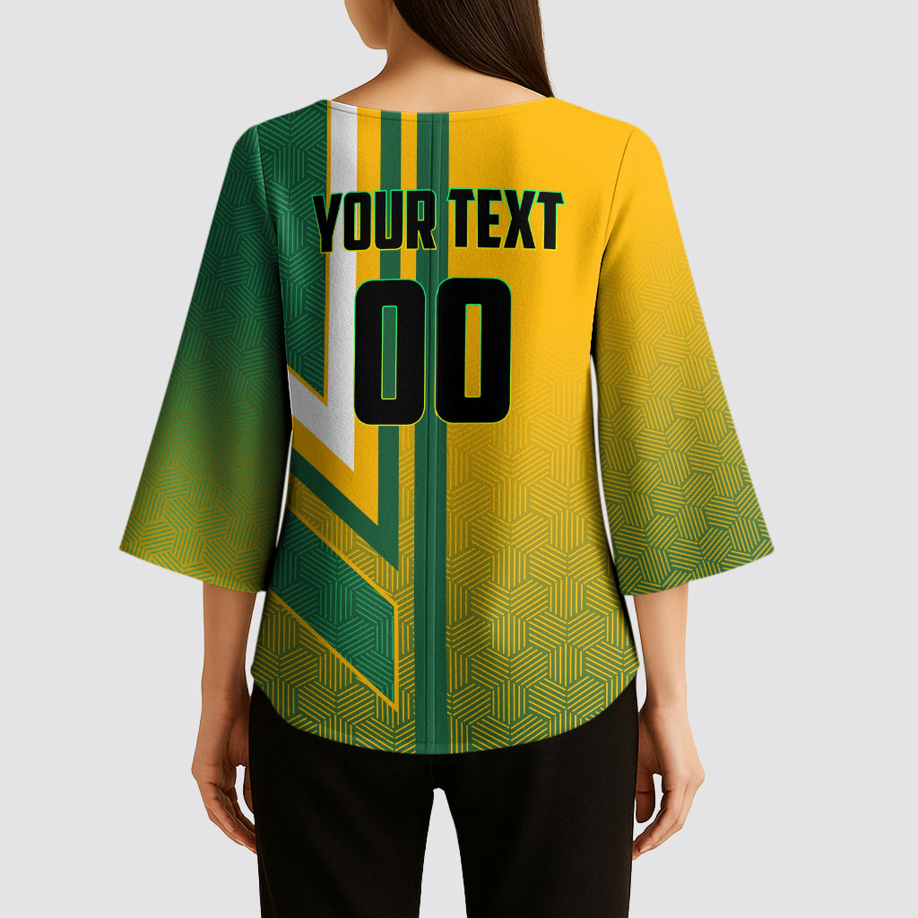 Personalized Australia Soccer Kangaroo Kimono Sleeve Blouse Australia Flag Athletic Mascot Boxing Kangaroo