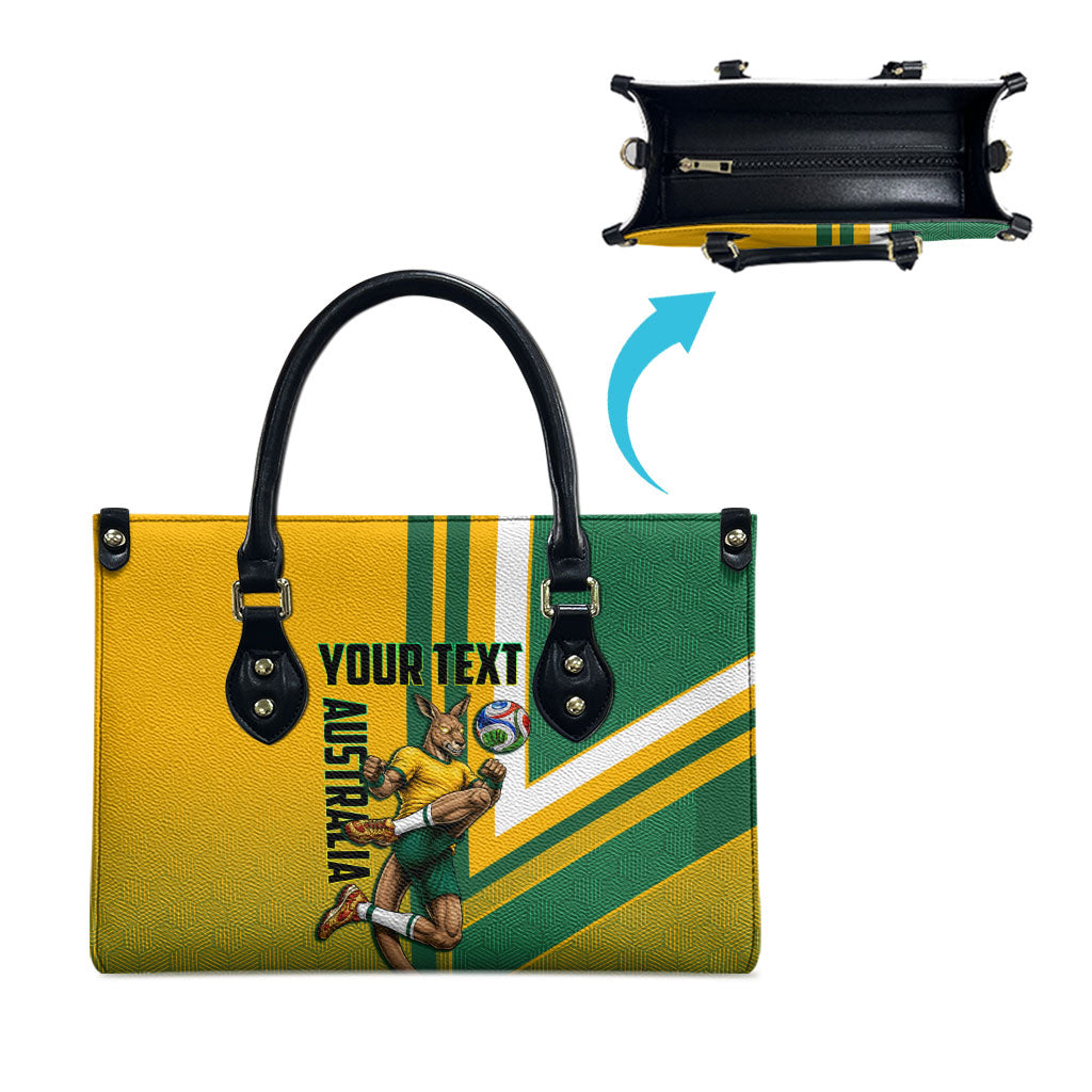 Personalized Australia Soccer Kangaroo Leather Bag Australia Flag Athletic Mascot Boxing Kangaroo