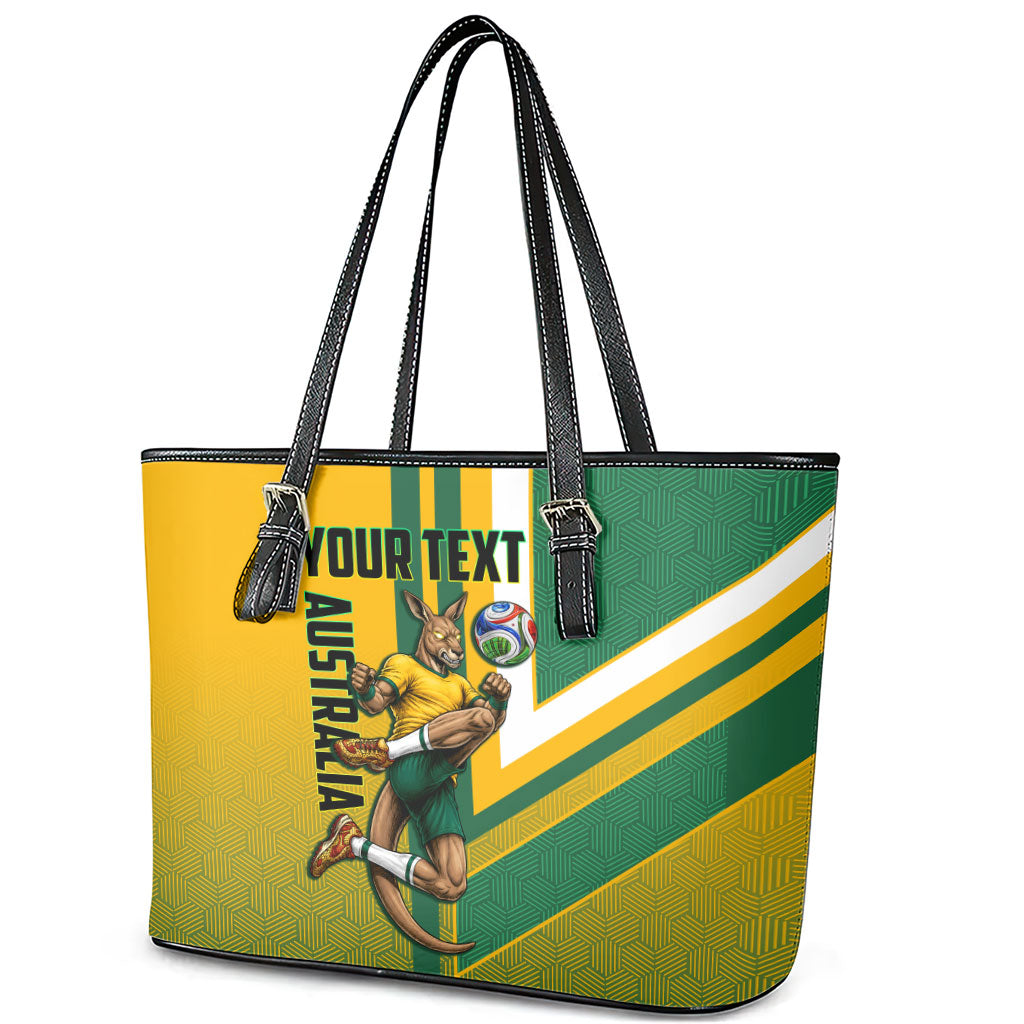 Personalized Australia Soccer Kangaroo Leather Tote Bag Australia Flag Athletic Mascot Boxing Kangaroo