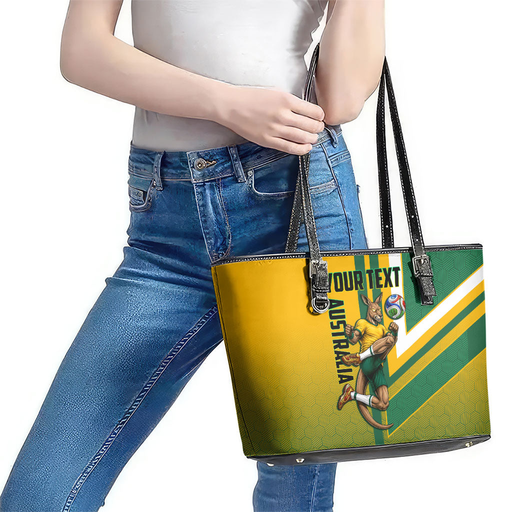 Personalized Australia Soccer Kangaroo Leather Tote Bag Australia Flag Athletic Mascot Boxing Kangaroo