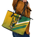 Personalized Australia Soccer Kangaroo Leather Tote Bag Australia Flag Athletic Mascot Boxing Kangaroo