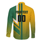 Personalized Australia Soccer Kangaroo Long Sleeve Button Shirt Australia Flag Athletic Mascot Boxing Kangaroo