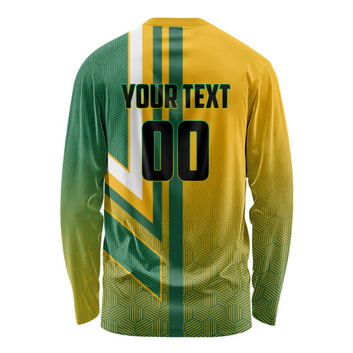 Personalized Australia Soccer Kangaroo Long Sleeve Shirt Australia Flag Athletic Mascot Boxing Kangaroo
