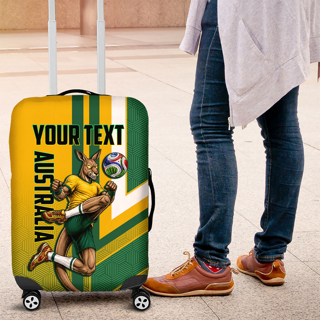 Personalized Australia Soccer Kangaroo Luggage Cover Australia Flag Athletic Mascot Boxing Kangaroo