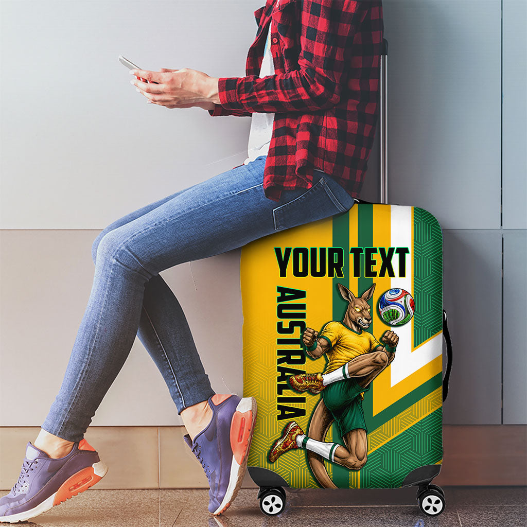 Personalized Australia Soccer Kangaroo Luggage Cover Australia Flag Athletic Mascot Boxing Kangaroo