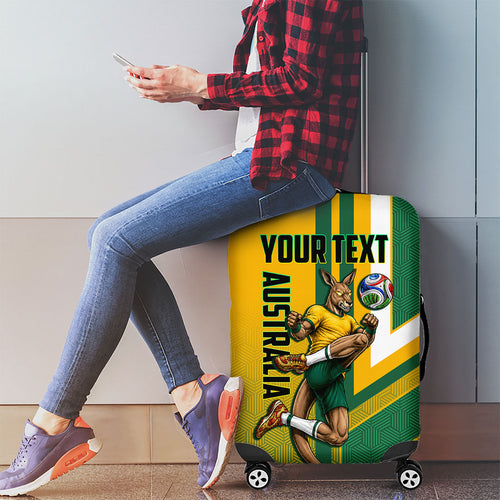 Personalized Australia Soccer Kangaroo Luggage Cover Australia Flag Athletic Mascot Boxing Kangaroo