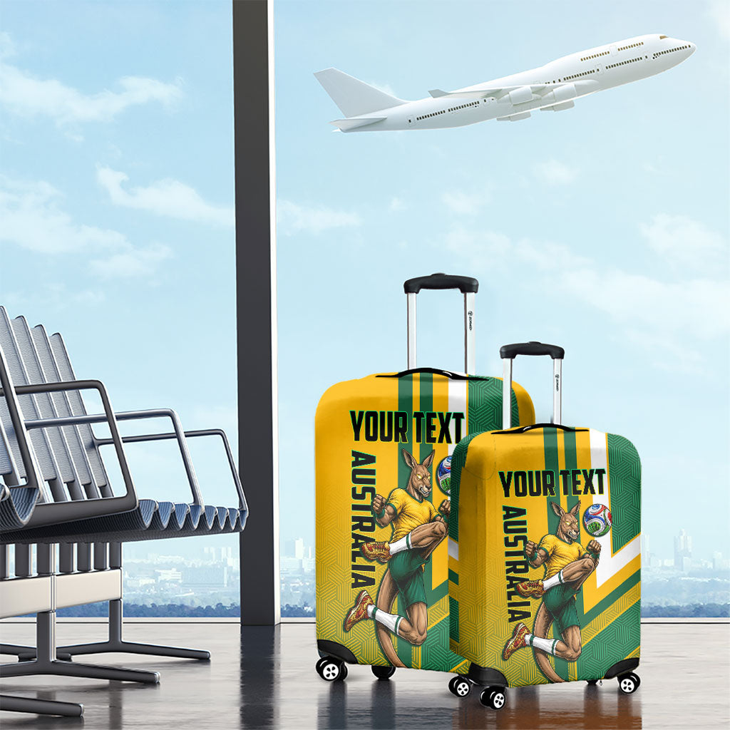 Personalized Australia Soccer Kangaroo Luggage Cover Australia Flag Athletic Mascot Boxing Kangaroo