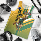 Personalized Australia Soccer Kangaroo Men Tank Top Australia Flag Athletic Mascot Boxing Kangaroo