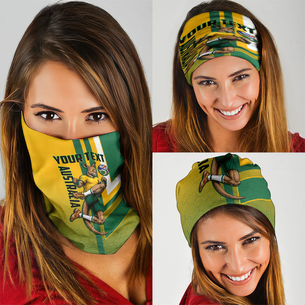 Personalized Australia Soccer Kangaroo Neck Gaiter Australia Flag Athletic Mascot Boxing Kangaroo