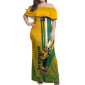 Personalized Australia Soccer Kangaroo Off Shoulder Maxi Dress Australia Flag Athletic Mascot Boxing Kangaroo