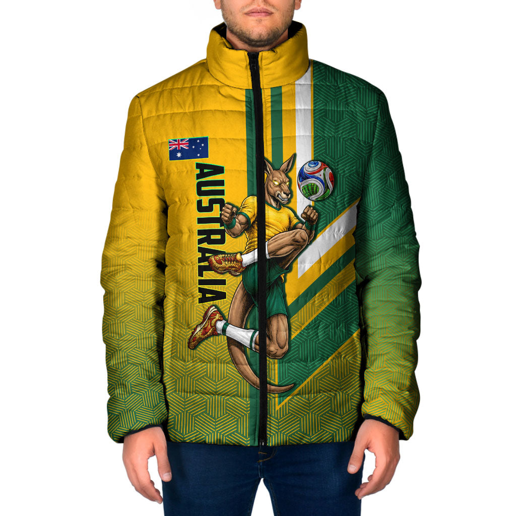 Personalized Australia Soccer Kangaroo Padded Jacket Australia Flag Athletic Mascot Boxing Kangaroo