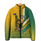 Personalized Australia Soccer Kangaroo Padded Jacket Australia Flag Athletic Mascot Boxing Kangaroo