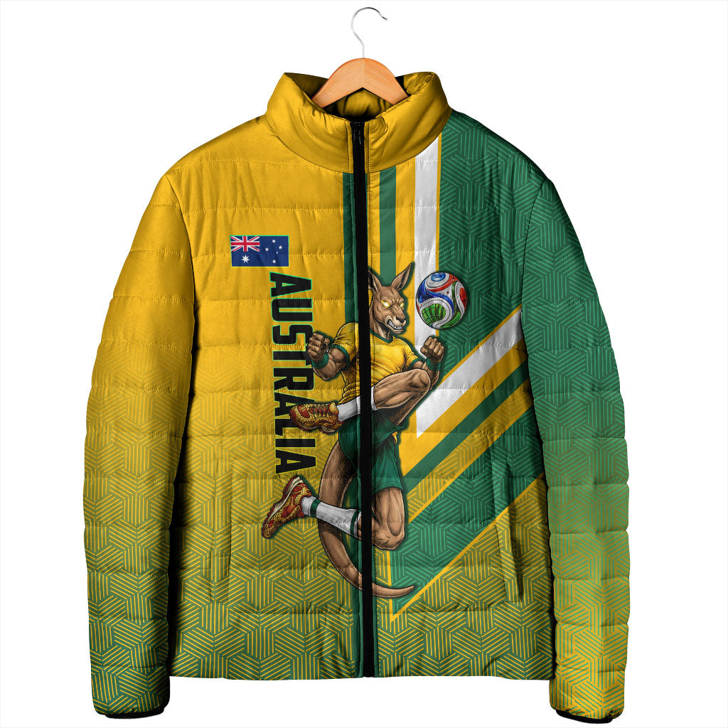 Personalized Australia Soccer Kangaroo Padded Jacket Australia Flag Athletic Mascot Boxing Kangaroo