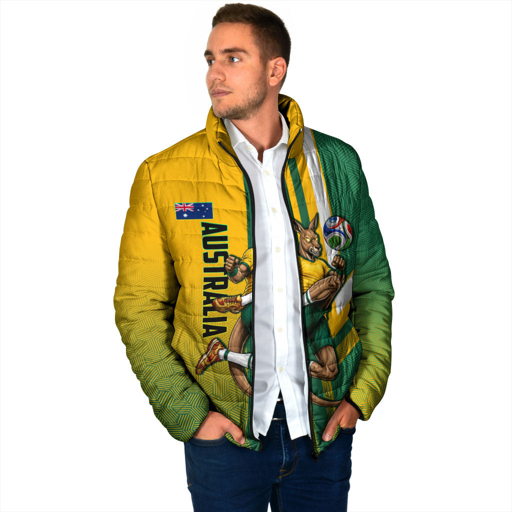 Personalized Australia Soccer Kangaroo Padded Jacket Australia Flag Athletic Mascot Boxing Kangaroo