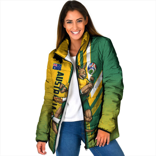 Personalized Australia Soccer Kangaroo Padded Jacket Australia Flag Athletic Mascot Boxing Kangaroo