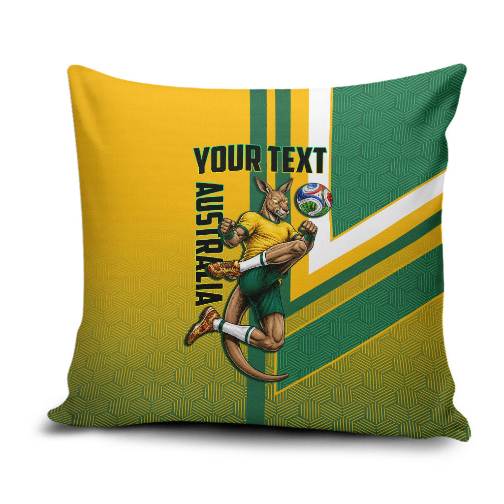 Personalized Australia Soccer Kangaroo Pillow Cover Australia Flag Athletic Mascot Boxing Kangaroo