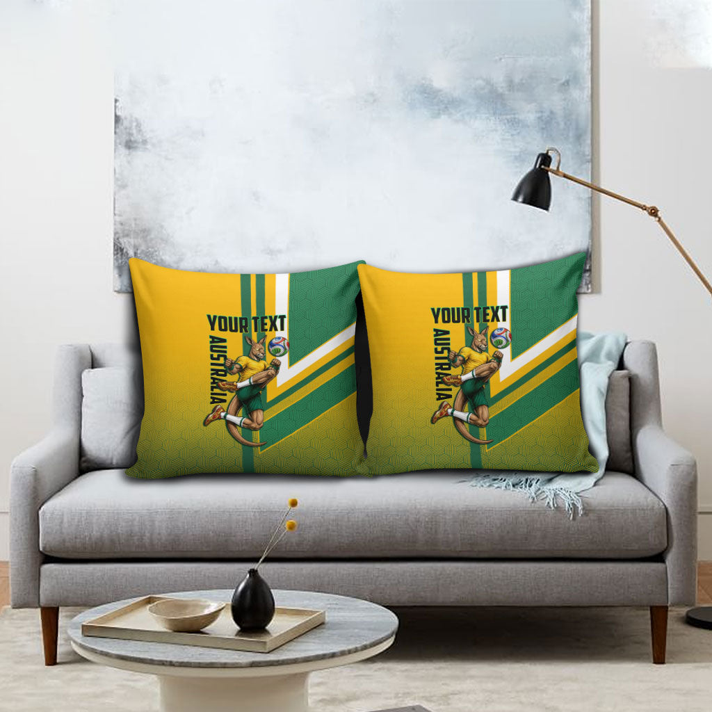 Personalized Australia Soccer Kangaroo Pillow Cover Australia Flag Athletic Mascot Boxing Kangaroo