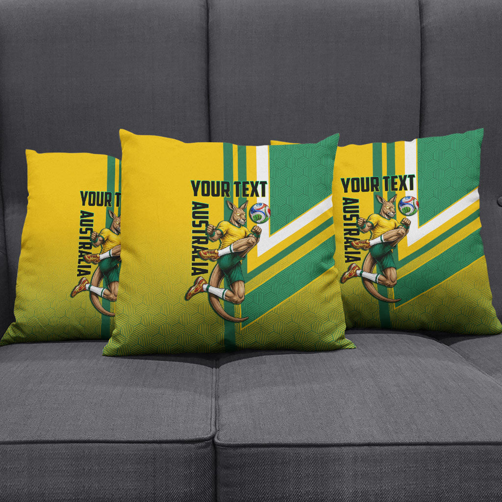 Personalized Australia Soccer Kangaroo Pillow Cover Australia Flag Athletic Mascot Boxing Kangaroo