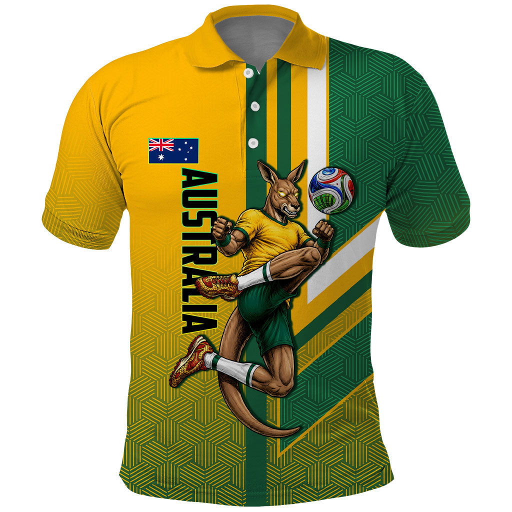 Personalized Australia Soccer Kangaroo Polo Shirt Australia Flag Athletic Mascot Boxing Kangaroo
