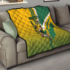 Personalized Australia Soccer Kangaroo Quilt Australia Flag Athletic Mascot Boxing Kangaroo