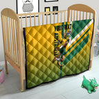 Personalized Australia Soccer Kangaroo Quilt Australia Flag Athletic Mascot Boxing Kangaroo