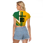 Personalized Australia Soccer Kangaroo Raglan Cropped T Shirt Australia Flag Athletic Mascot Boxing Kangaroo
