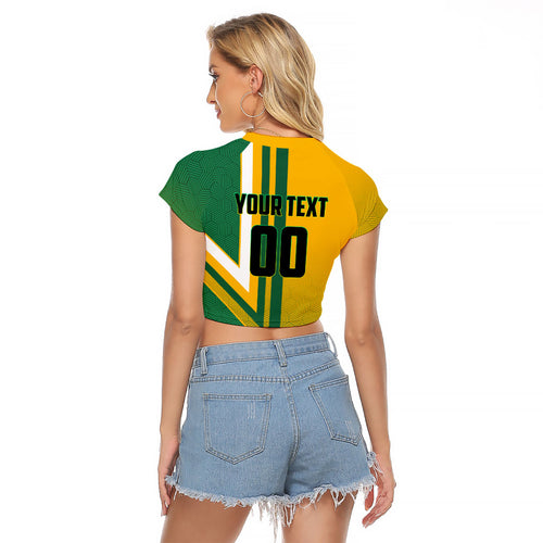 Personalized Australia Soccer Kangaroo Raglan Cropped T Shirt Australia Flag Athletic Mascot Boxing Kangaroo