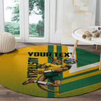 Personalized Australia Soccer Kangaroo Round Carpet Australia Flag Athletic Mascot Boxing Kangaroo