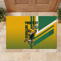 Personalized Australia Soccer Kangaroo Rubber Doormat Australia Flag Athletic Mascot Boxing Kangaroo