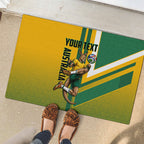 Personalized Australia Soccer Kangaroo Rubber Doormat Australia Flag Athletic Mascot Boxing Kangaroo