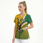 Personalized Australia Soccer Kangaroo Scrub Top Australia Flag Athletic Mascot Boxing Kangaroo