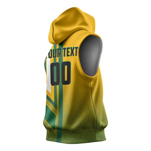 Personalized Australia Soccer Kangaroo Sleeveless Hoodie Australia Flag Athletic Mascot Boxing Kangaroo