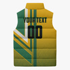 Personalized Australia Soccer Kangaroo Sleeveless Puffer Jacket Australia Flag Athletic Mascot Boxing Kangaroo