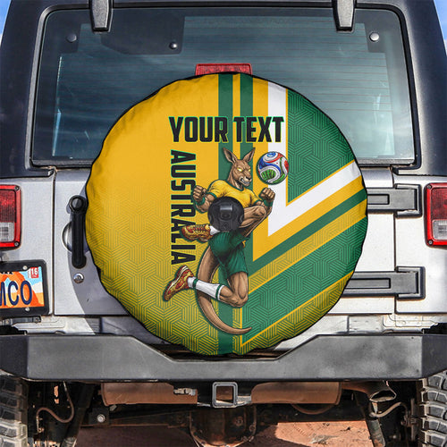 Personalized Australia Soccer Kangaroo Spare Tire Cover Australia Flag Athletic Mascot Boxing Kangaroo