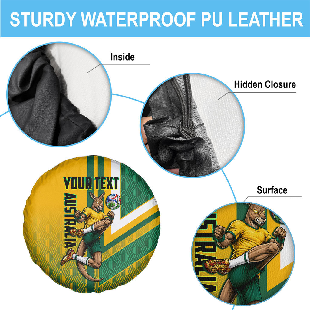 Personalized Australia Soccer Kangaroo Spare Tire Cover Australia Flag Athletic Mascot Boxing Kangaroo
