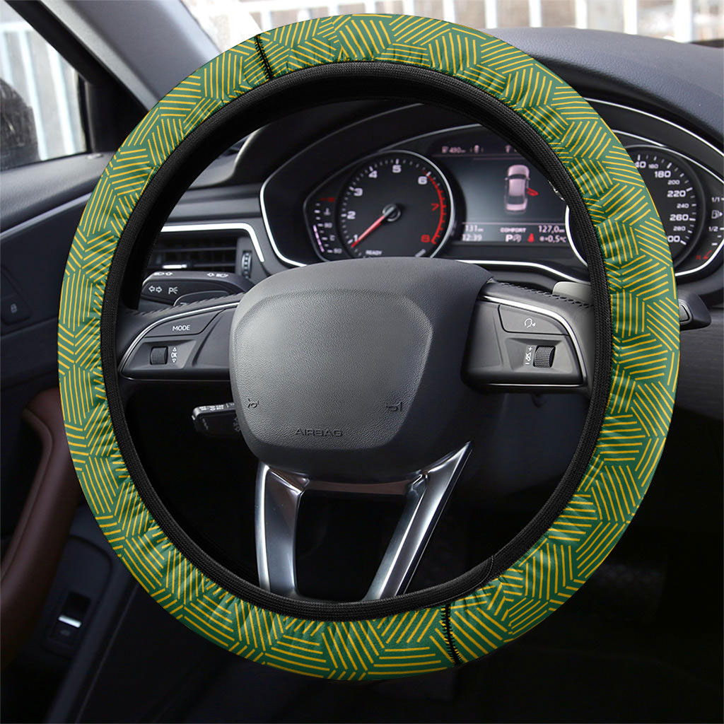 Australia Soccer Kangaroo Steering Wheel Cover Australia Flag Athletic Mascot Boxing Kangaroo
