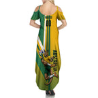 Personalized Australia Soccer Kangaroo Summer Maxi Dress Australia Flag Athletic Mascot Boxing Kangaroo