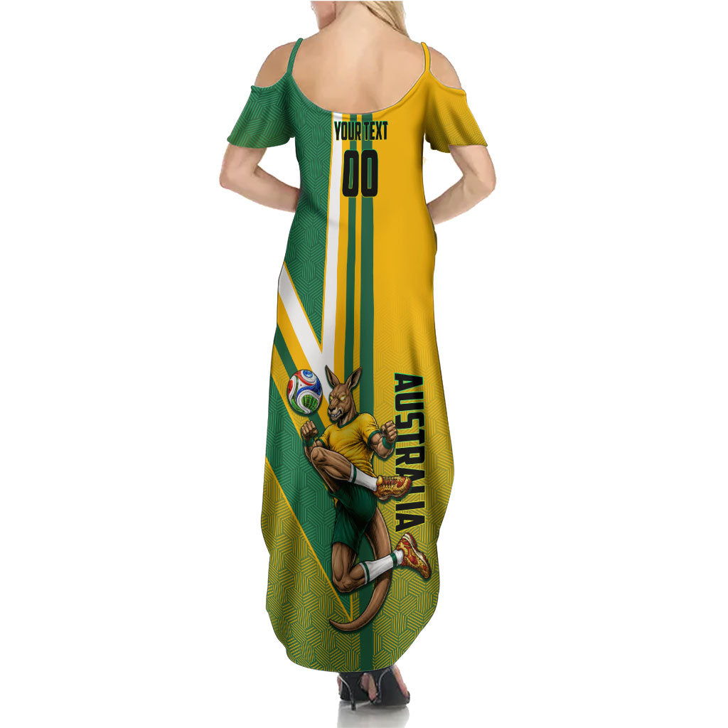Personalized Australia Soccer Kangaroo Summer Maxi Dress Australia Flag Athletic Mascot Boxing Kangaroo