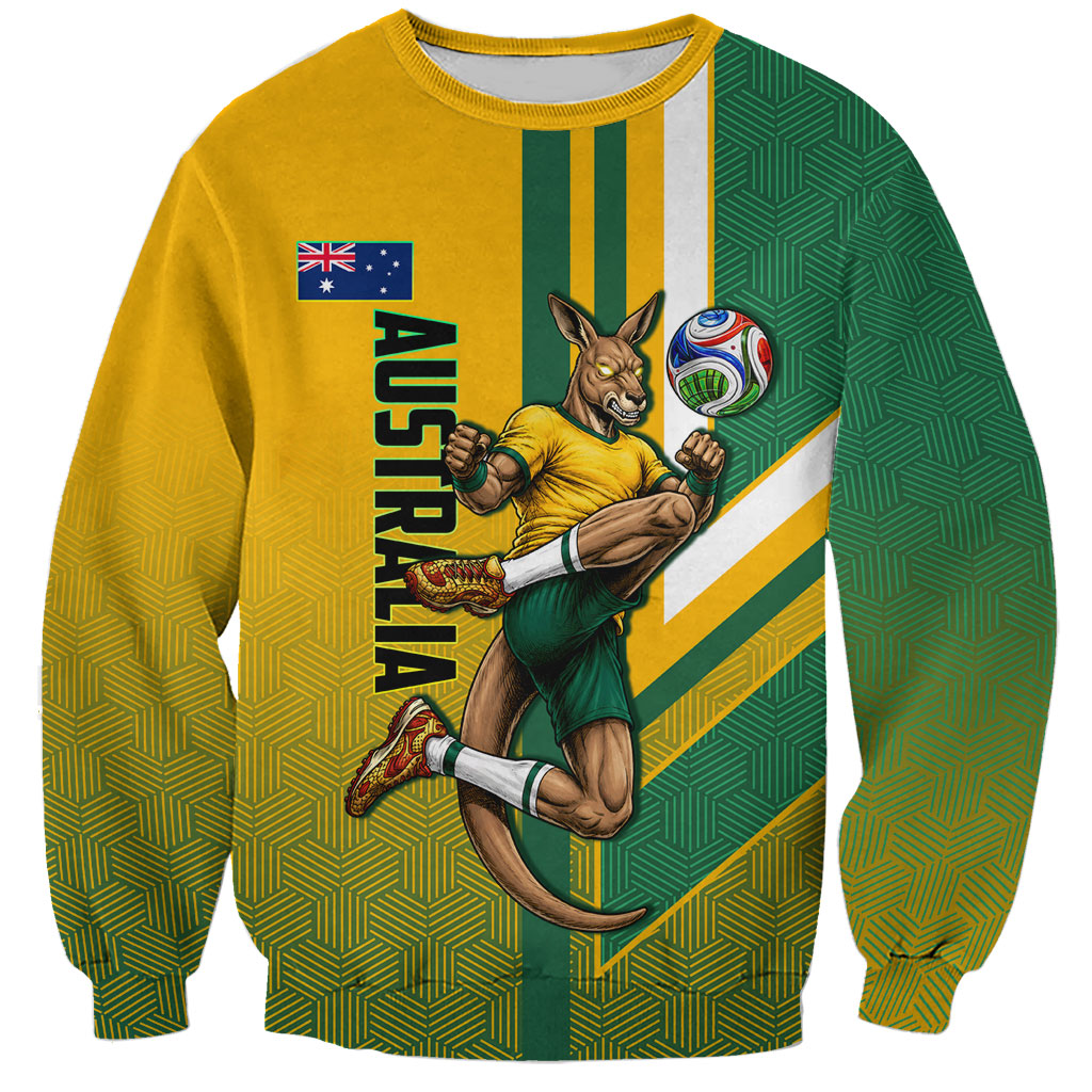 Personalized Australia Soccer Kangaroo Sweatshirt Australia Flag Athletic Mascot Boxing Kangaroo