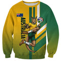 Personalized Australia Soccer Kangaroo Sweatshirt Australia Flag Athletic Mascot Boxing Kangaroo