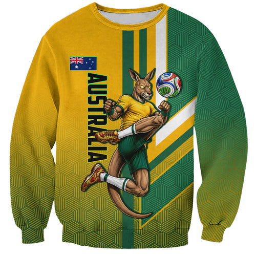 Personalized Australia Soccer Kangaroo Sweatshirt Australia Flag Athletic Mascot Boxing Kangaroo