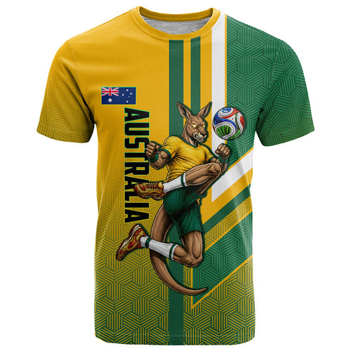 Personalized Australia Soccer Kangaroo T Shirt Australia Flag Athletic Mascot Boxing Kangaroo