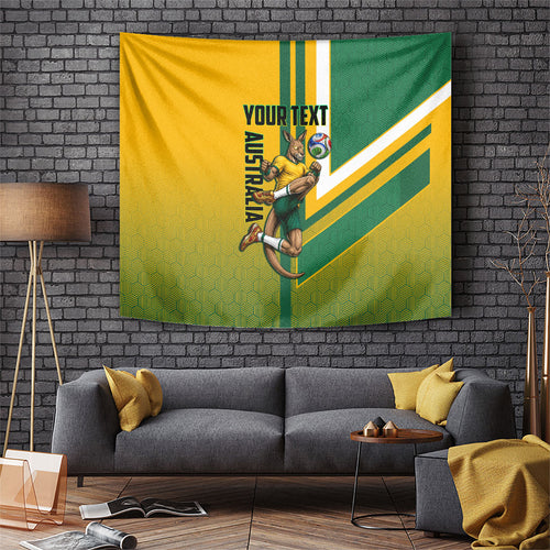 Personalized Australia Soccer Kangaroo Tapestry Australia Flag Athletic Mascot Boxing Kangaroo