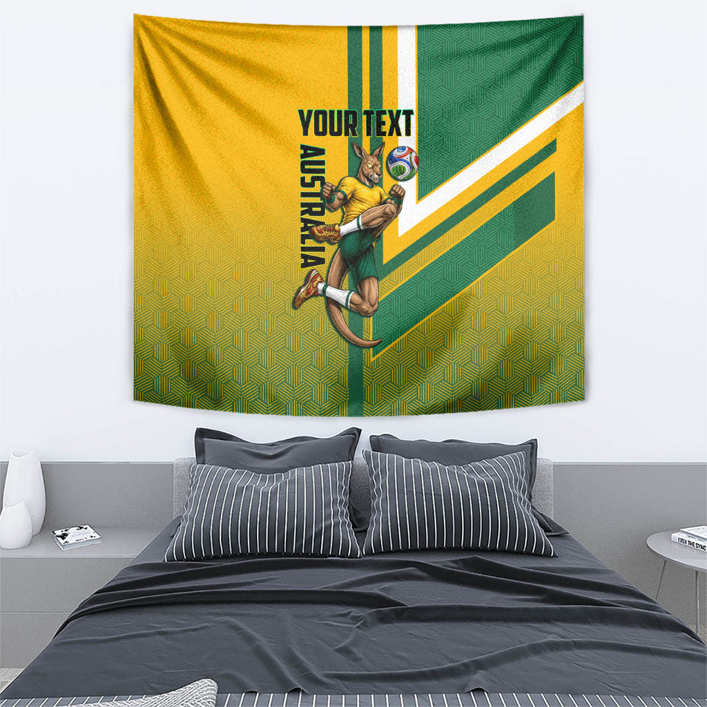 Personalized Australia Soccer Kangaroo Tapestry Australia Flag Athletic Mascot Boxing Kangaroo